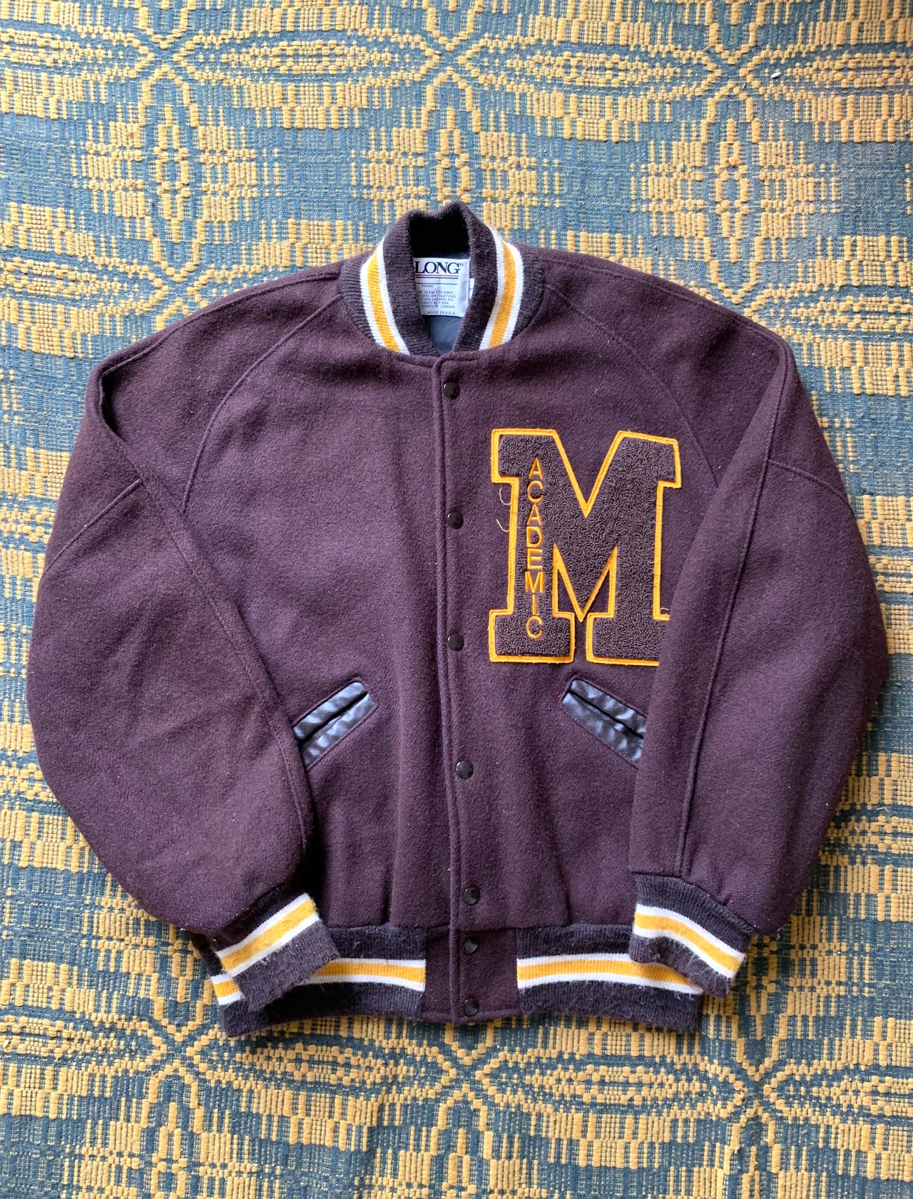 DELONG BROWN VARSITY JACKET