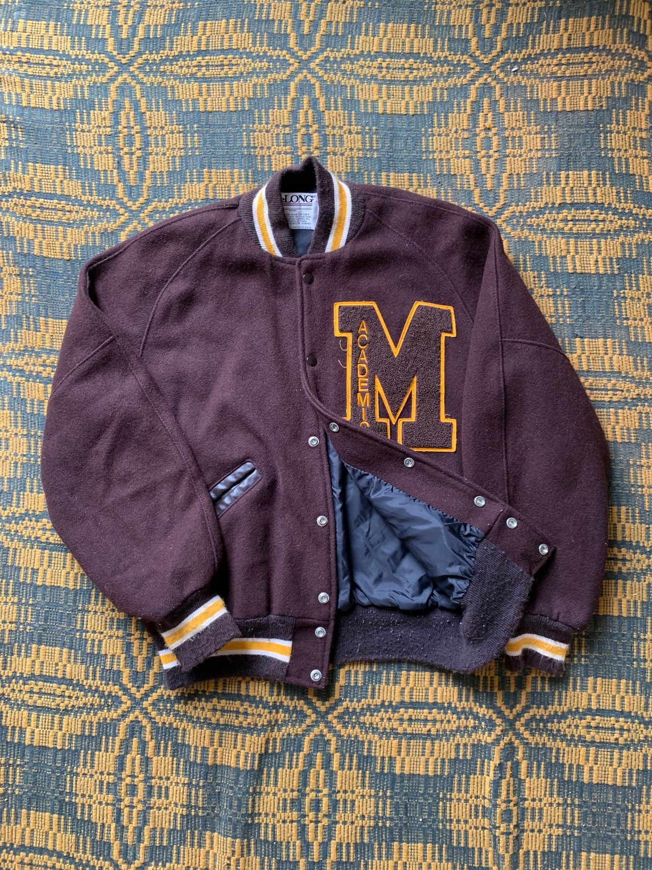 DELONG BROWN VARSITY JACKET